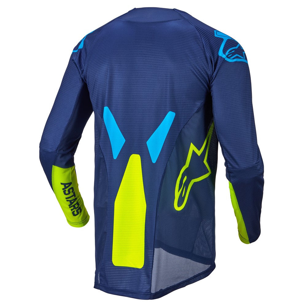 Alpinestars Techstar Factory Motocross Jersey Dark Blue/Yellow Fluoro/Blue Neon