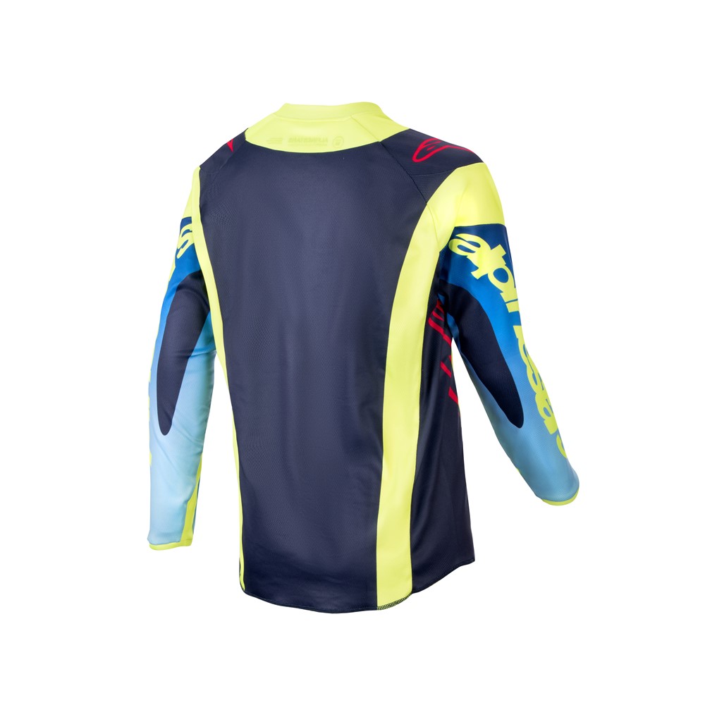 Alpinestars Racer Hoen Motocross Jersey Youth Yellow Fluo/Blue Night/Navy