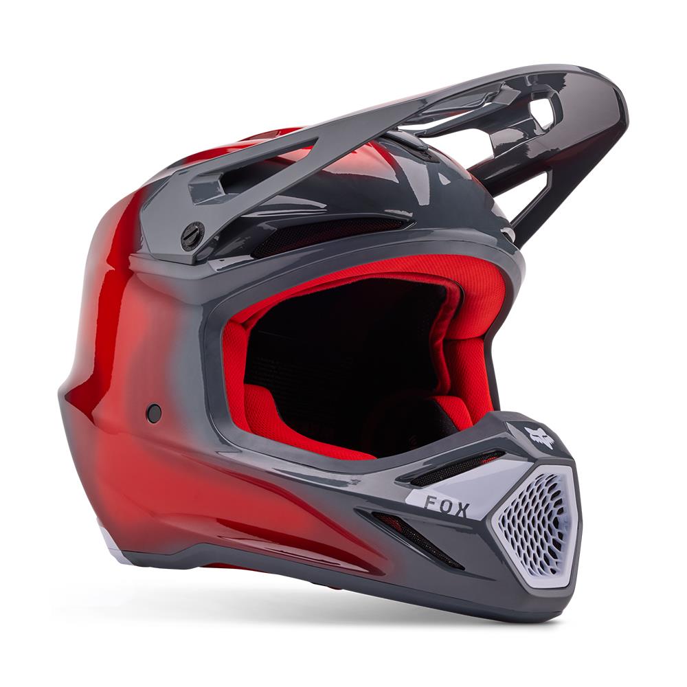 Fox V3 Volatile Motocross Helmet Grey/Red