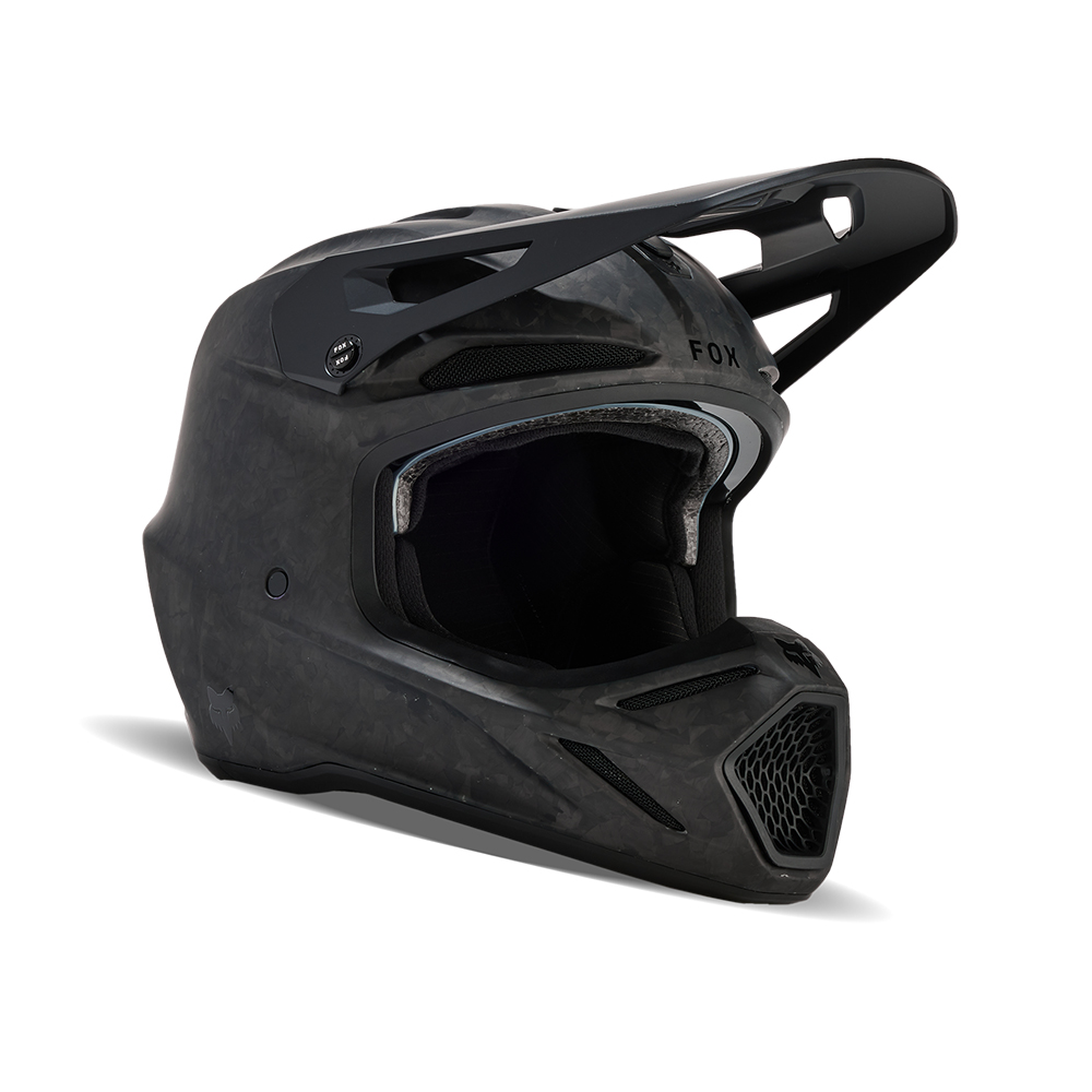 Fox V3 RS Carbon Solid Motocross Helmet Matte Black