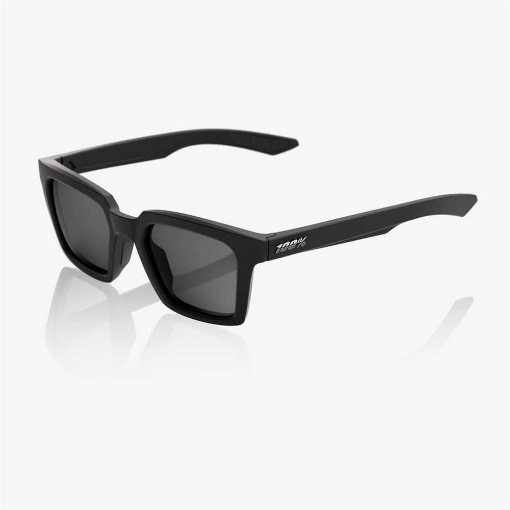 100% Erba Soft Tact Black Sunglasses Smoke Lens