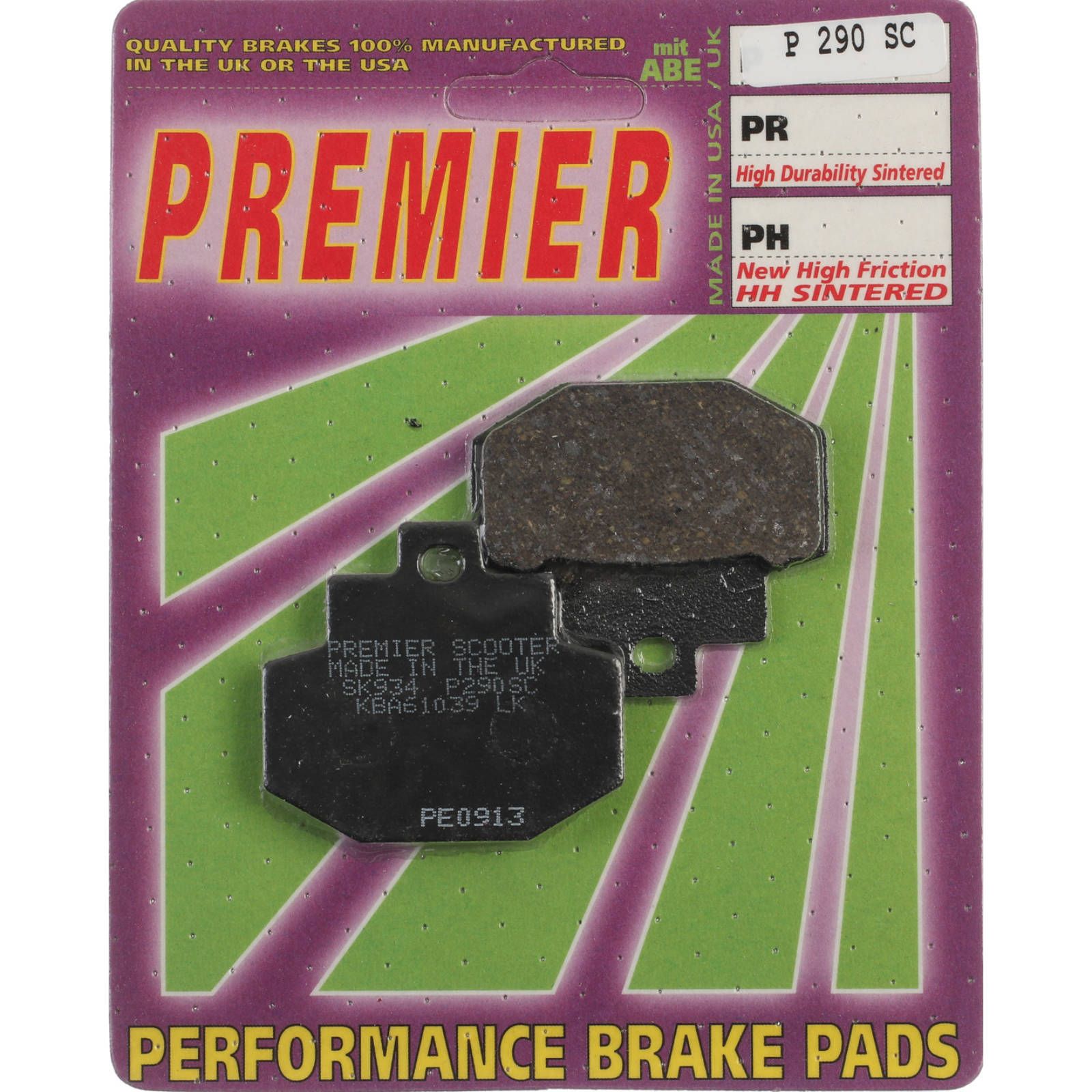 PREMIER BRAKE PADS P290 - SCOOTER - Image 1