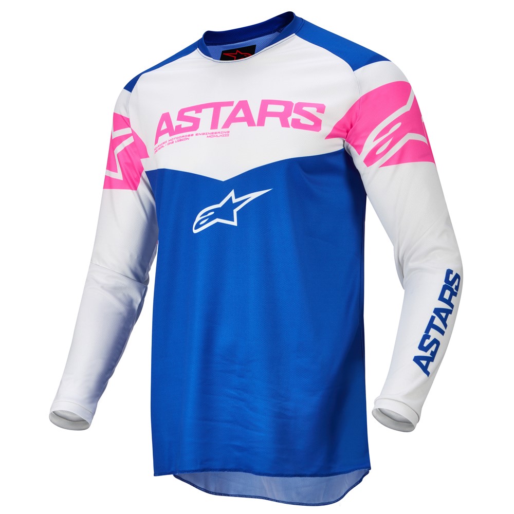 Alpinestars Fluid Tripple Blue/Off White/Pink Fluoro Motocross Jersey