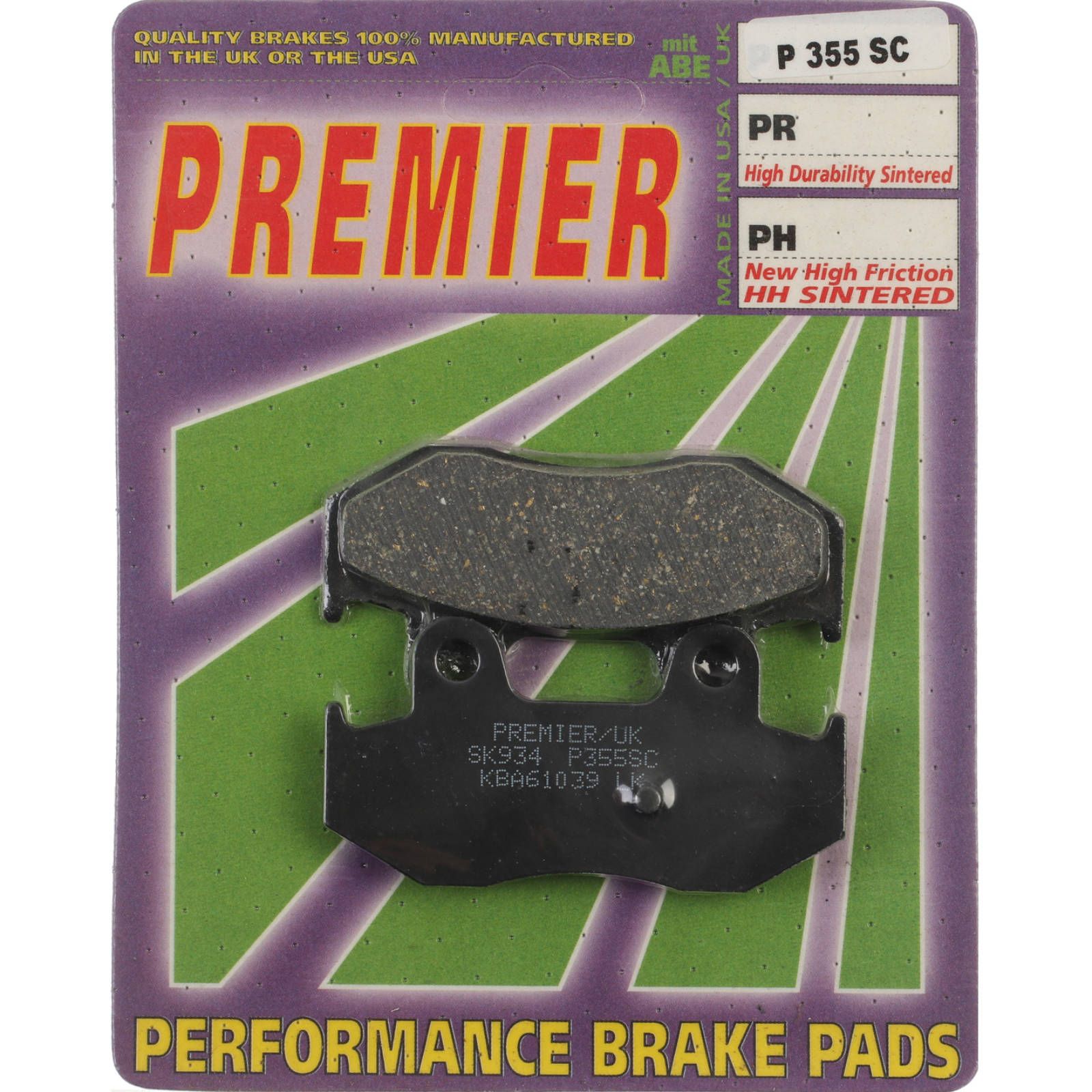 PREMIER BRAKE PADS P355 - SUZ - Image 1