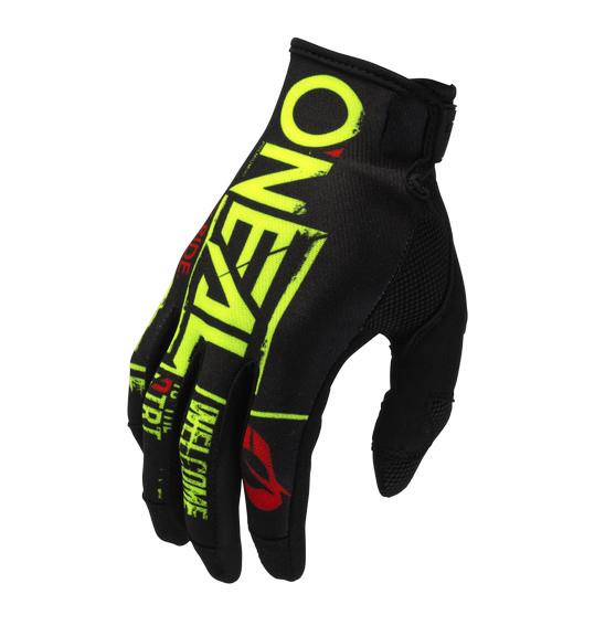 Oneal Mayhem Attack Motocross Gloves Youth Black/Neon-Yellow
