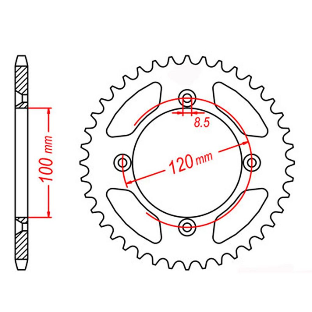 SPKT REAR OE STEEL 798 52T #428