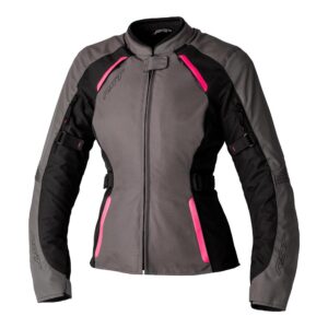 RST AVA CE Textile Road Jacket Ladies Black/Neon Pink - Image 1