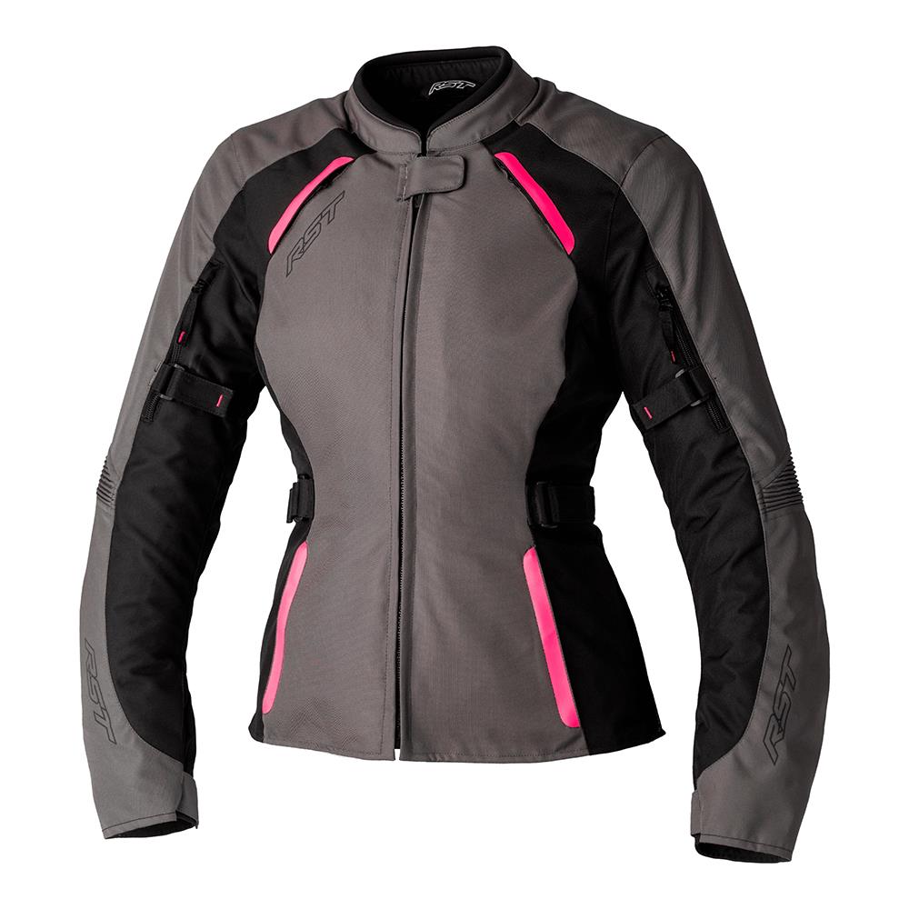 RST AVA CE Textile Road Jacket Ladies Black/Neon Pink