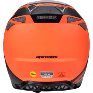 Alpinestars Supertech S-M10 Motocross Helmet Flood Silver/Black/Orange Fluoro Matte/Gloss - Image 5
