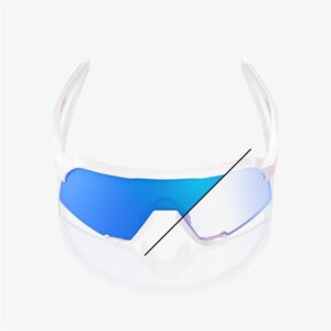 100% S3 Limited Edition Bastille Pearl White Glitter Sunglasses Blue Mirror Photochromic Lens - Image 4