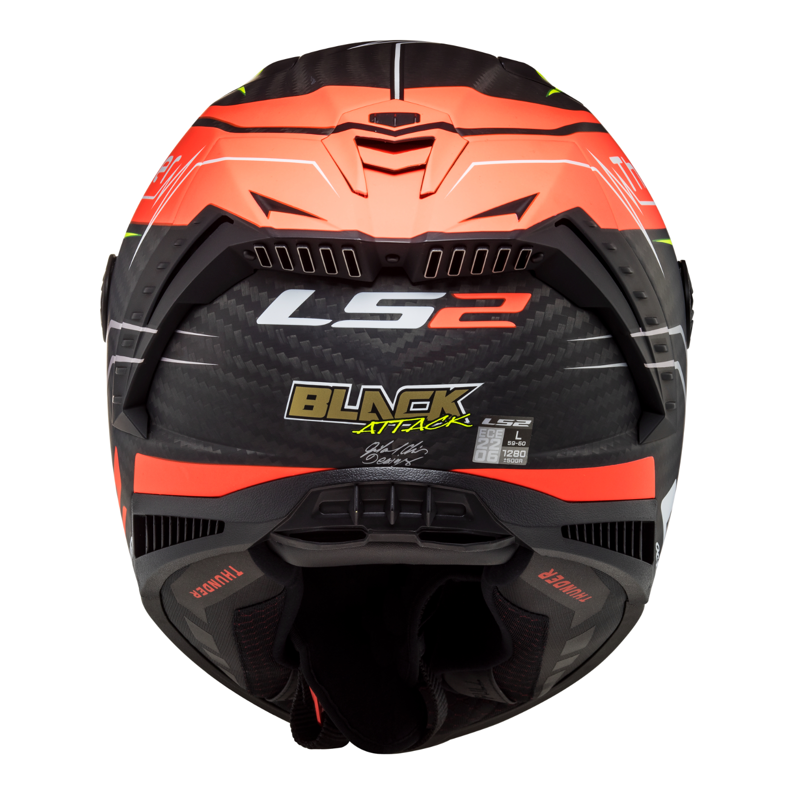LS2 FF805 Thunder Attack Road Helmet Matte Red / Hi Vis Yellow - Image 4