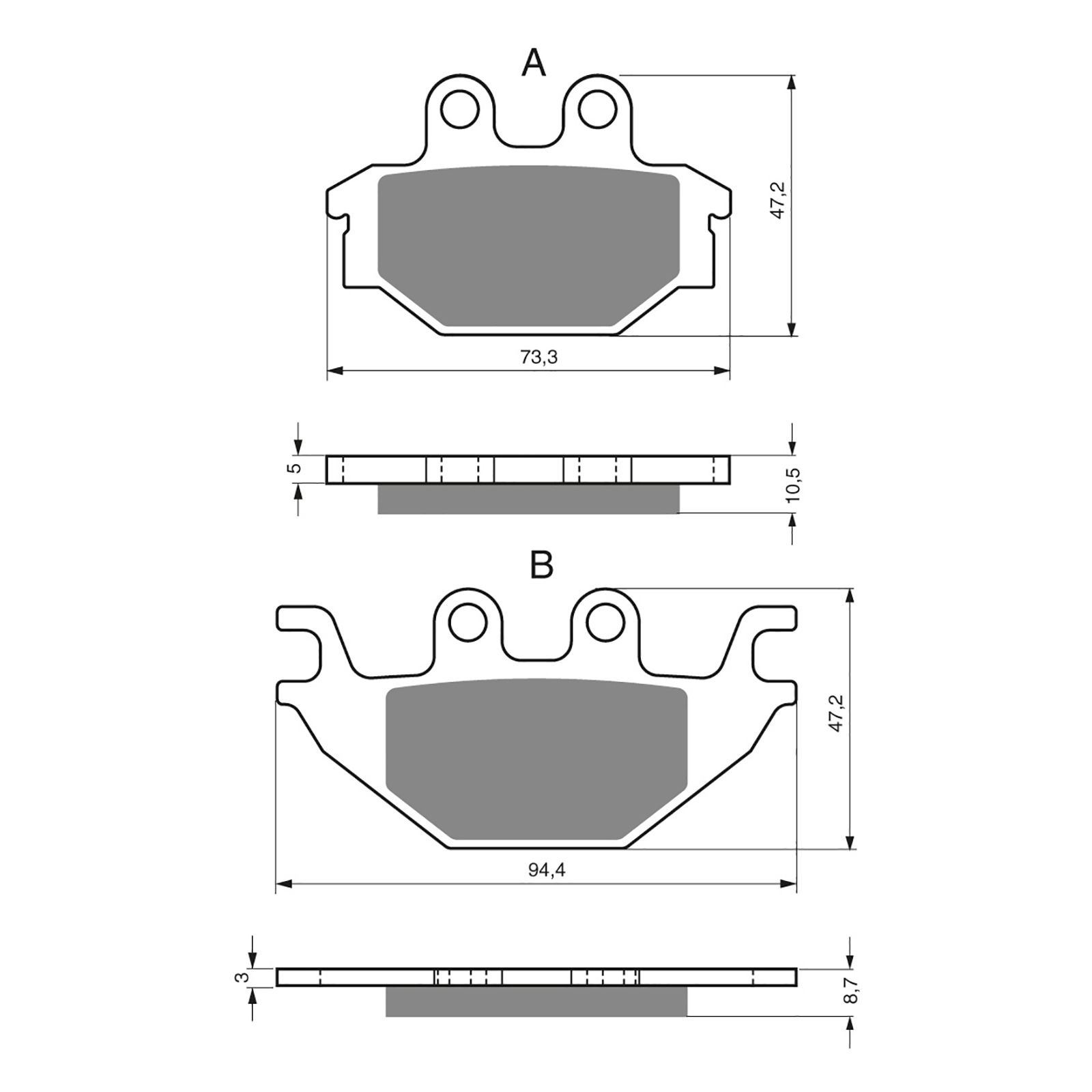 BRAKE PADS GOLDFREN SINTERED SPORTS GF230 - S3 ( P333 ) - Image 1