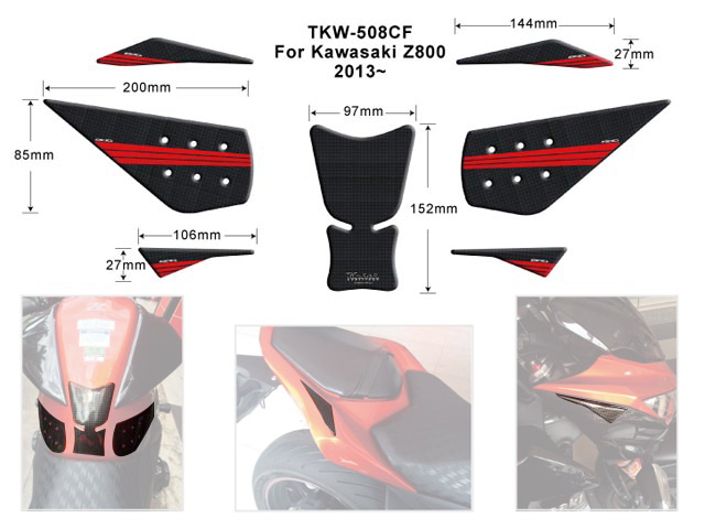 KEITI TANK PAD KAWSKI NINJA TKW503CB [CARBON/SILVER] NS