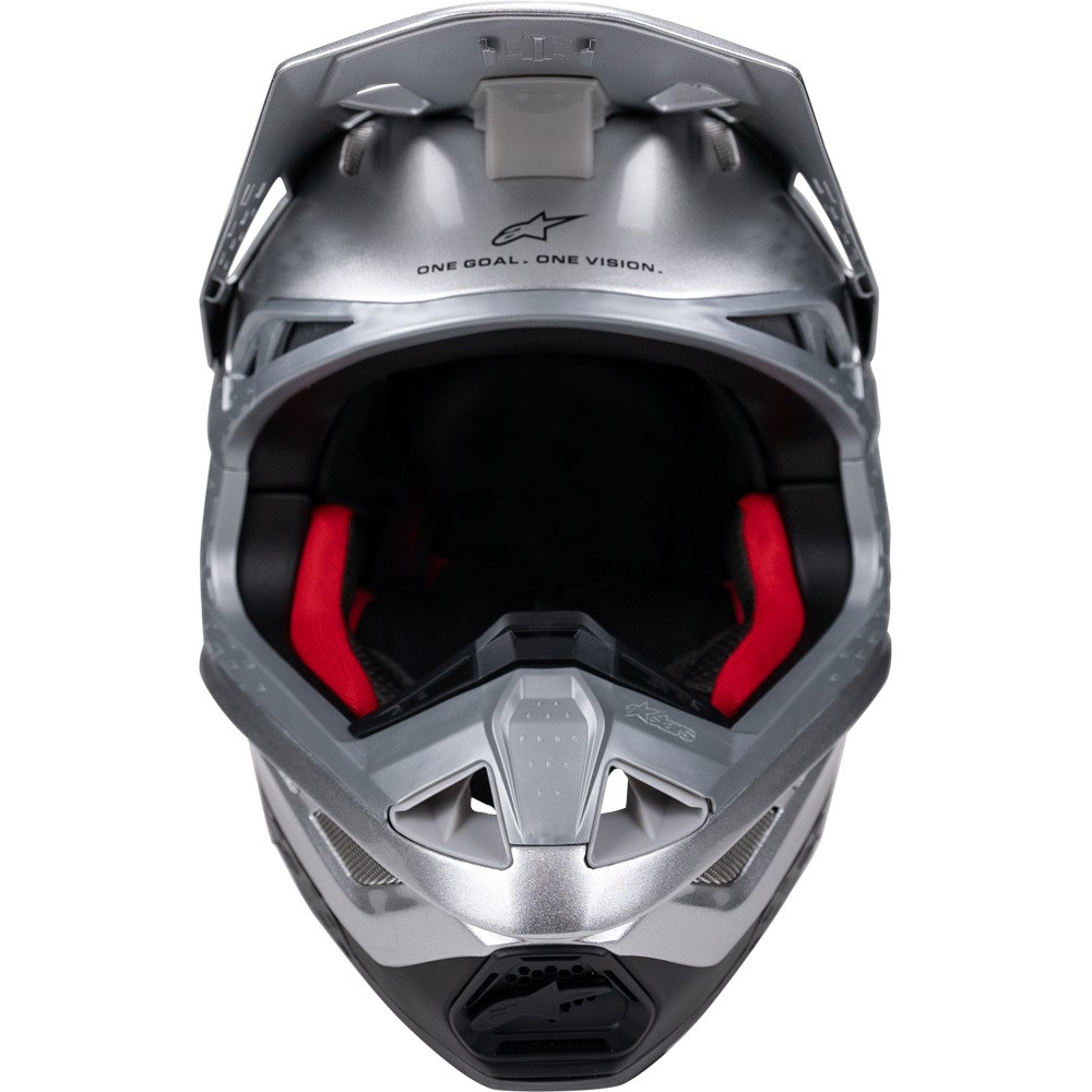 Alpinestars Supertech S-M10 Motocross Helmet Flood Silver/Black/Orange Fluoro Matte/Gloss