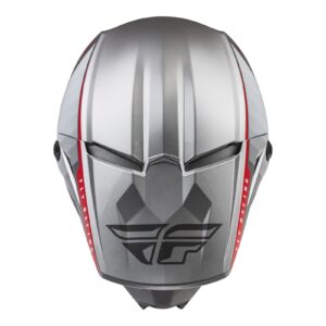 Fly Kinetic Drift Motocross Helmet Charcoal/Grey/Red - Image 4