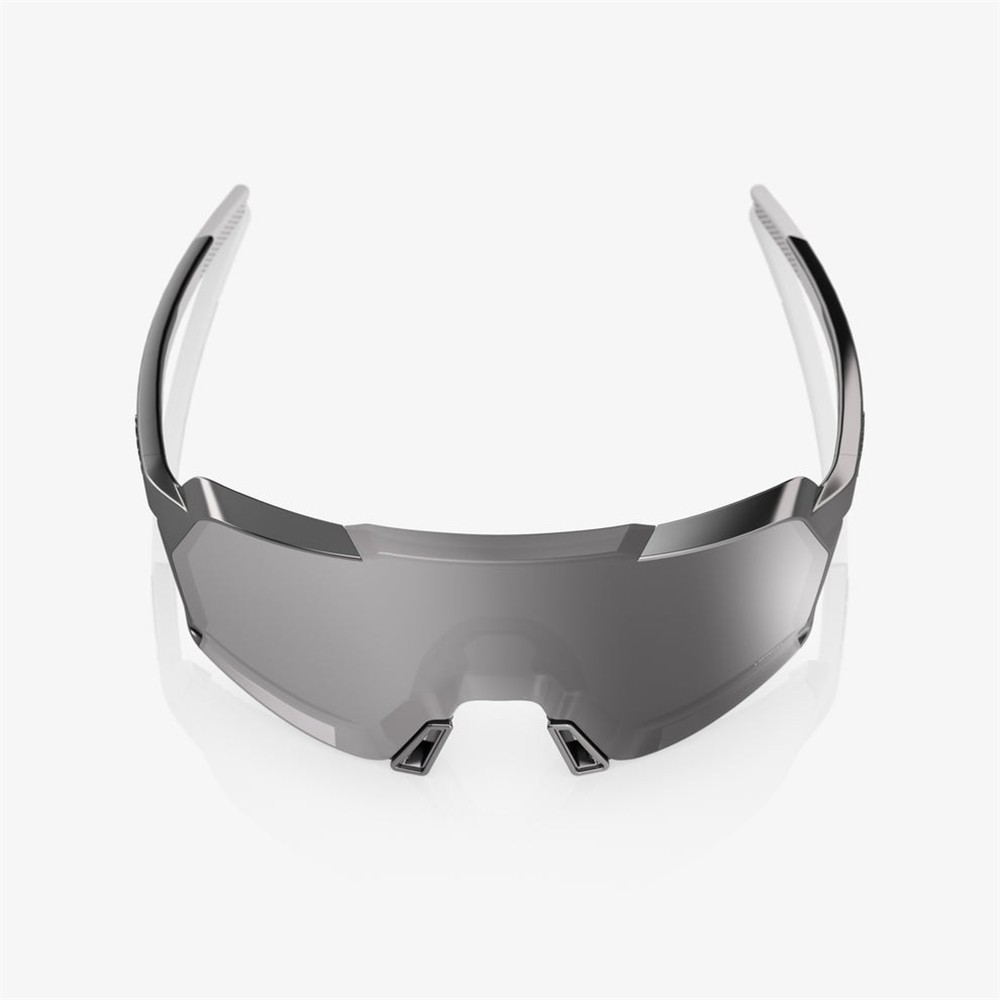 100% Korbin Gloss Black Chrome Sunglasses HiPER Silver Mirror Lens
