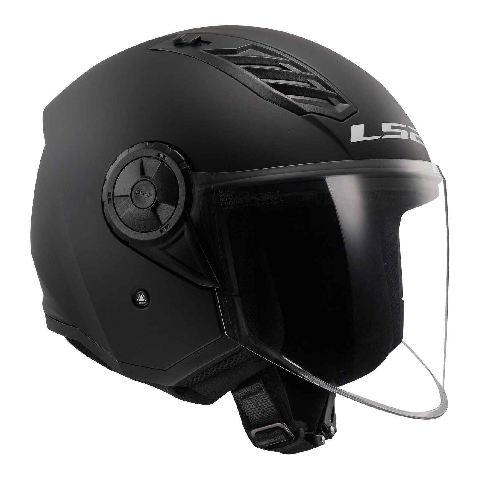 LS2 OF616 Airflow II Open Face Helmet Matte Black - Image 2