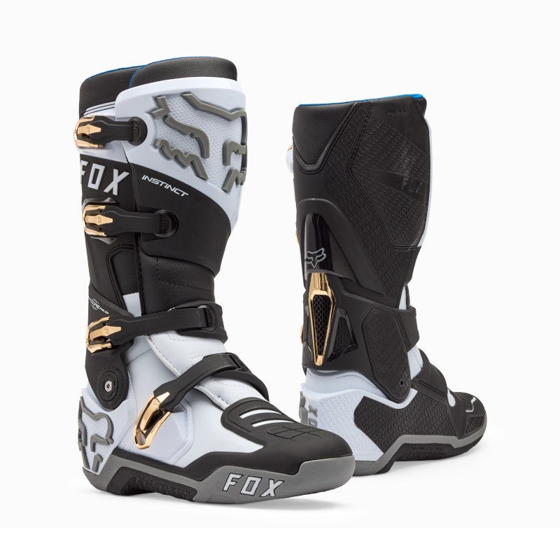 Fox Instinct Motocross Boots White/Black/Grey