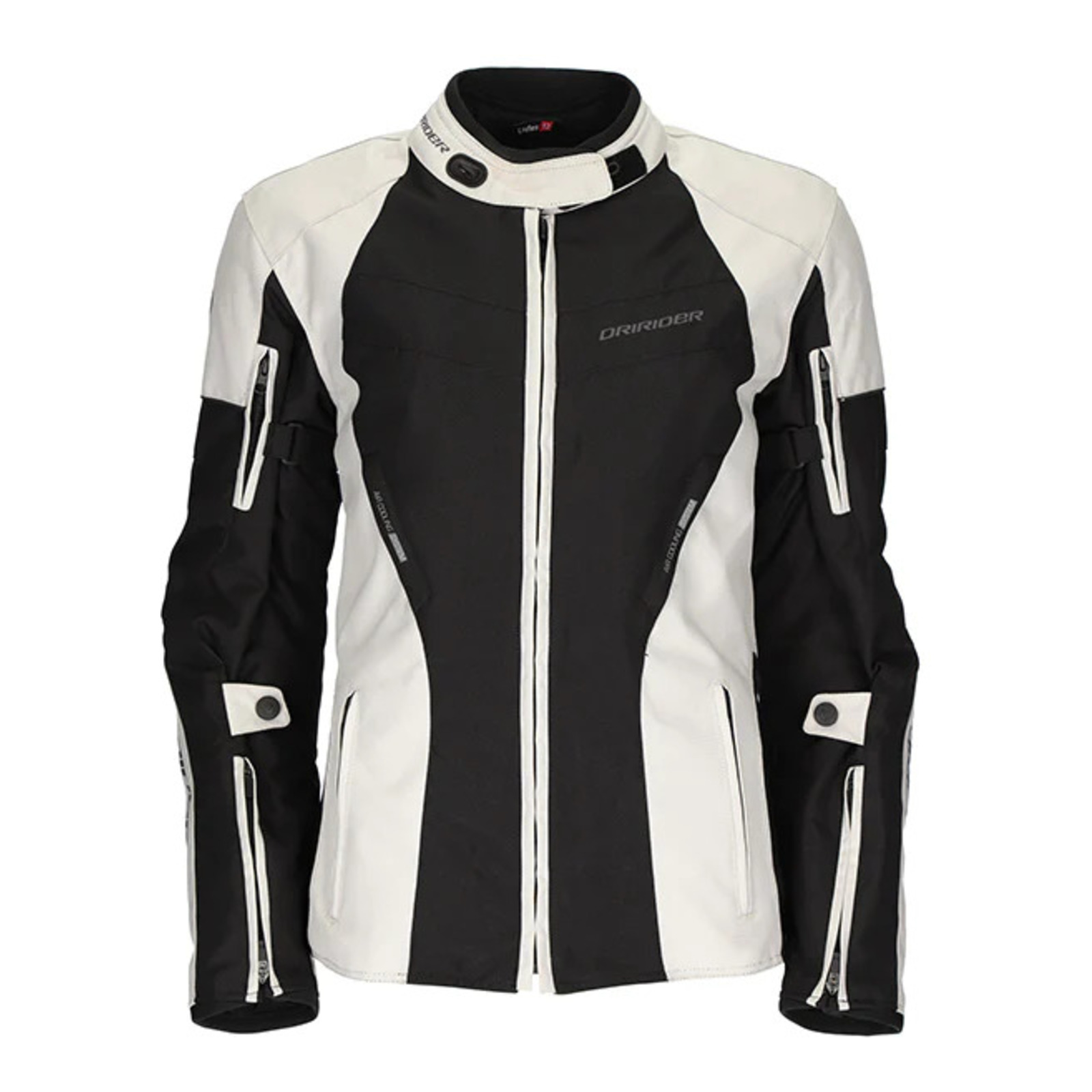 Dririder Vivid 3 Ladies Road Jacket - Pearl / Black - Image 2