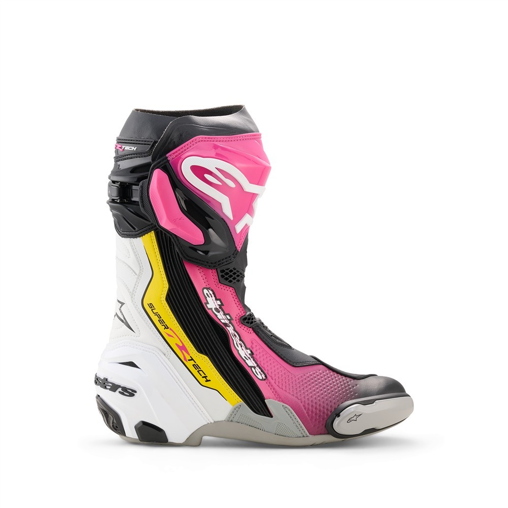 Alpinestars Supertech R Road Boots Black/Magenta/White/Yellow Fluoro