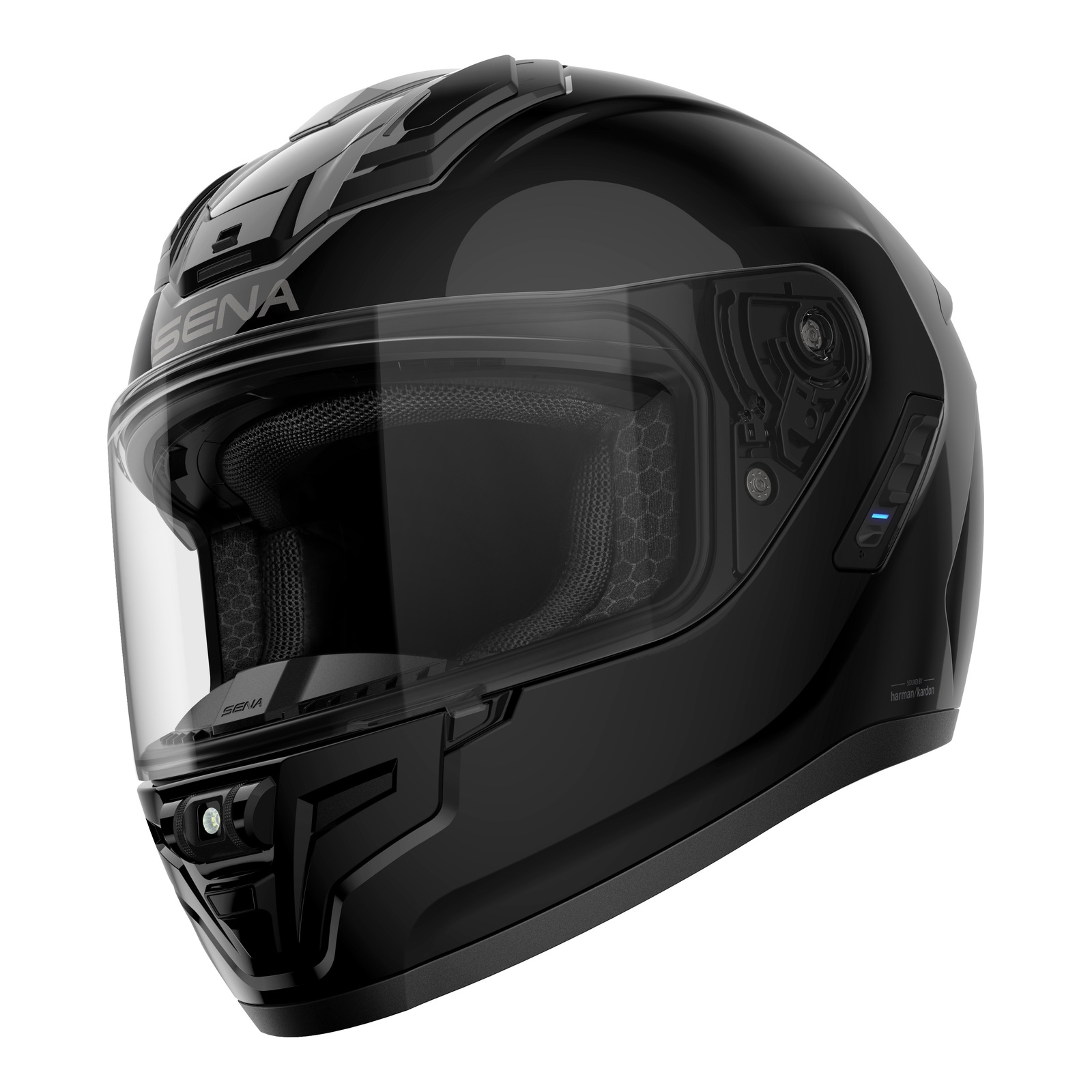 Sena Phantom Smart Road Helmet with Mesh Comms Gloss Black - Image 1