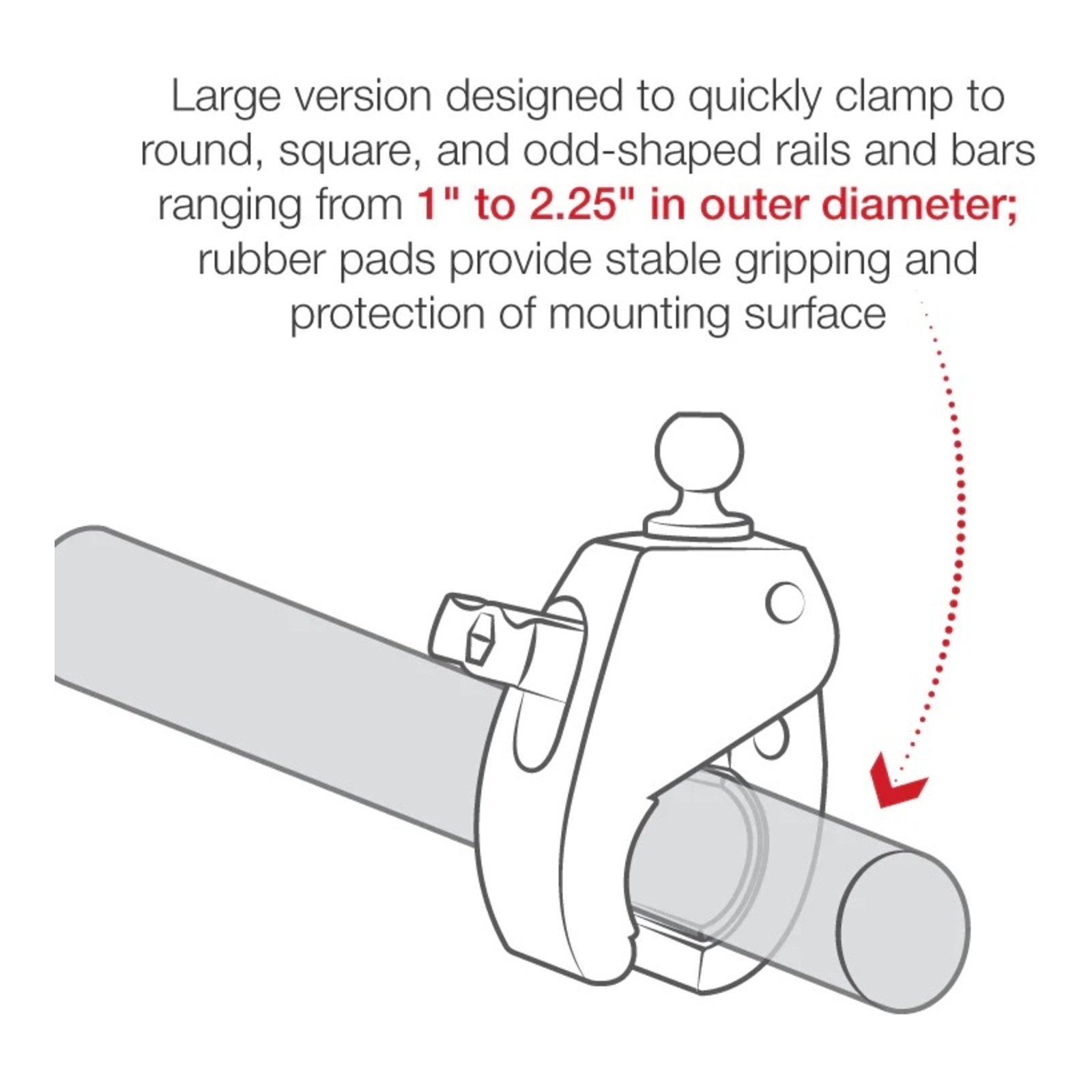 Ram Tough-Claw Large Clamp Base with Ball - Image 5