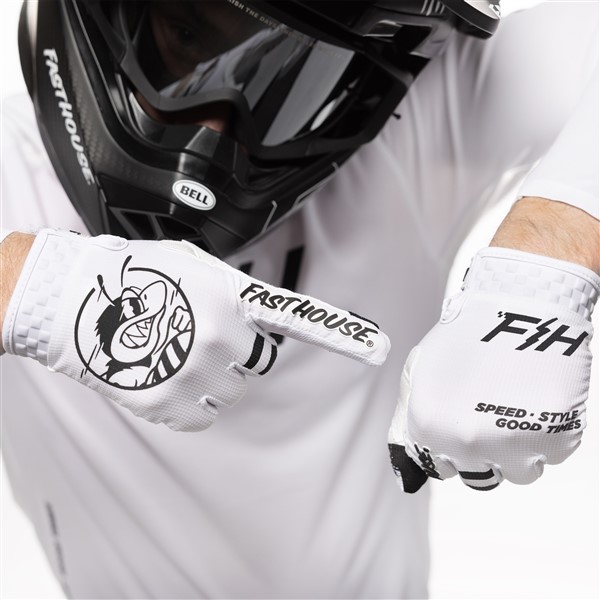 Fasthouse Elrod OG Motocross Gloves White