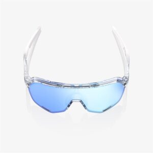 100% S2 Polished Translucent Clear Sunglasses HiPER Blue Mirror Lens - Image 4