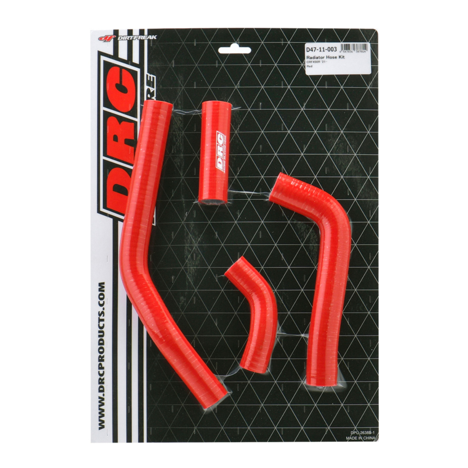 DRC Radiator Hose Kit CRF450R '21- Red - Image 1