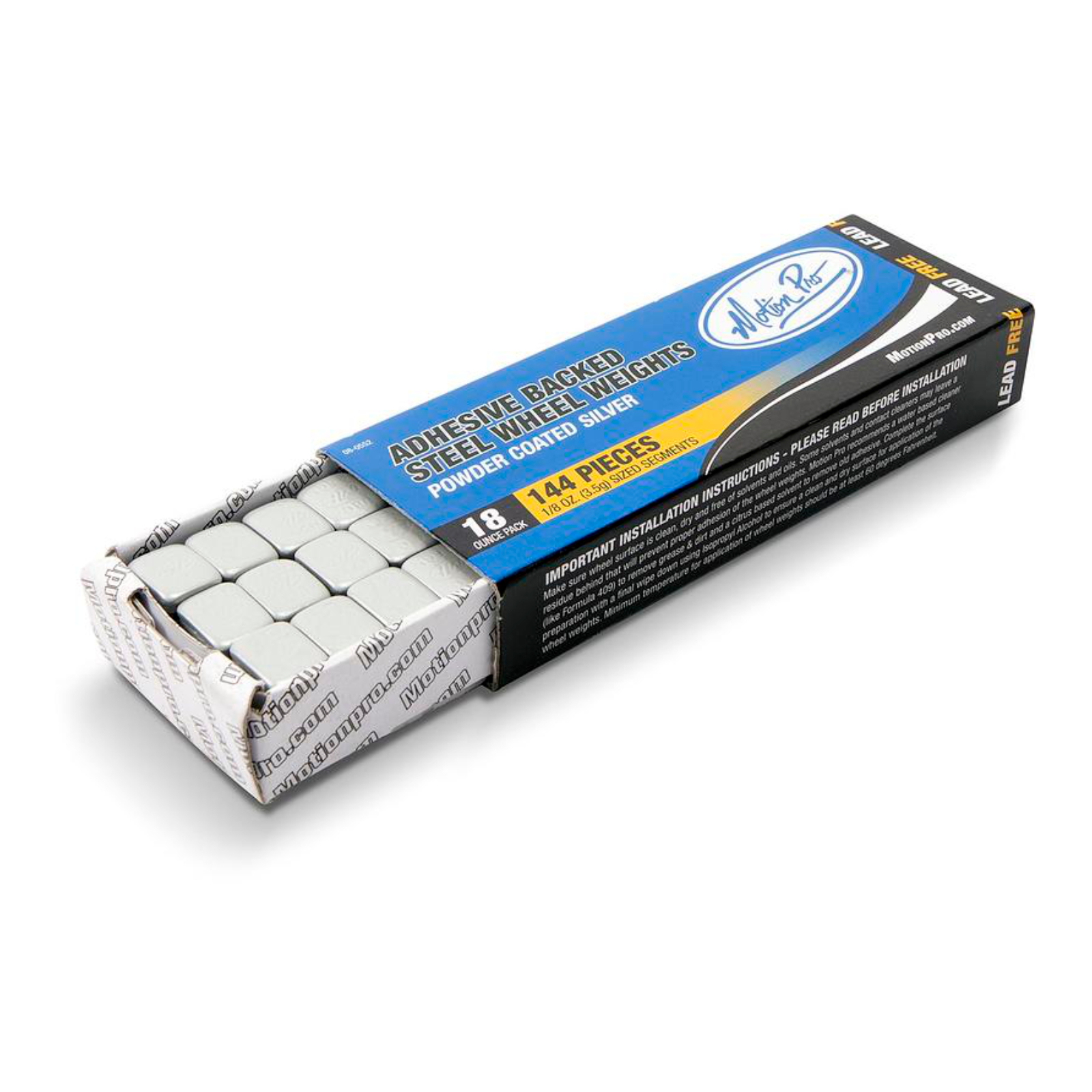 Motion Pro Wheel Weights - Silver 1/8oz. (18oz. Box) - Steel - Image 1