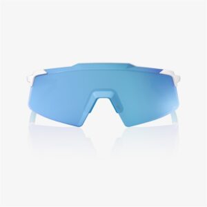 100% Aerocraft Matte White Sunglasses HiPER Blue Mirror Lens - Image 2