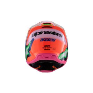 Alpinestars S-M3 Youth Motocross Helmet Deegan Orange Fluoro/Purple/Pink Fluoro Gloss - Image 5