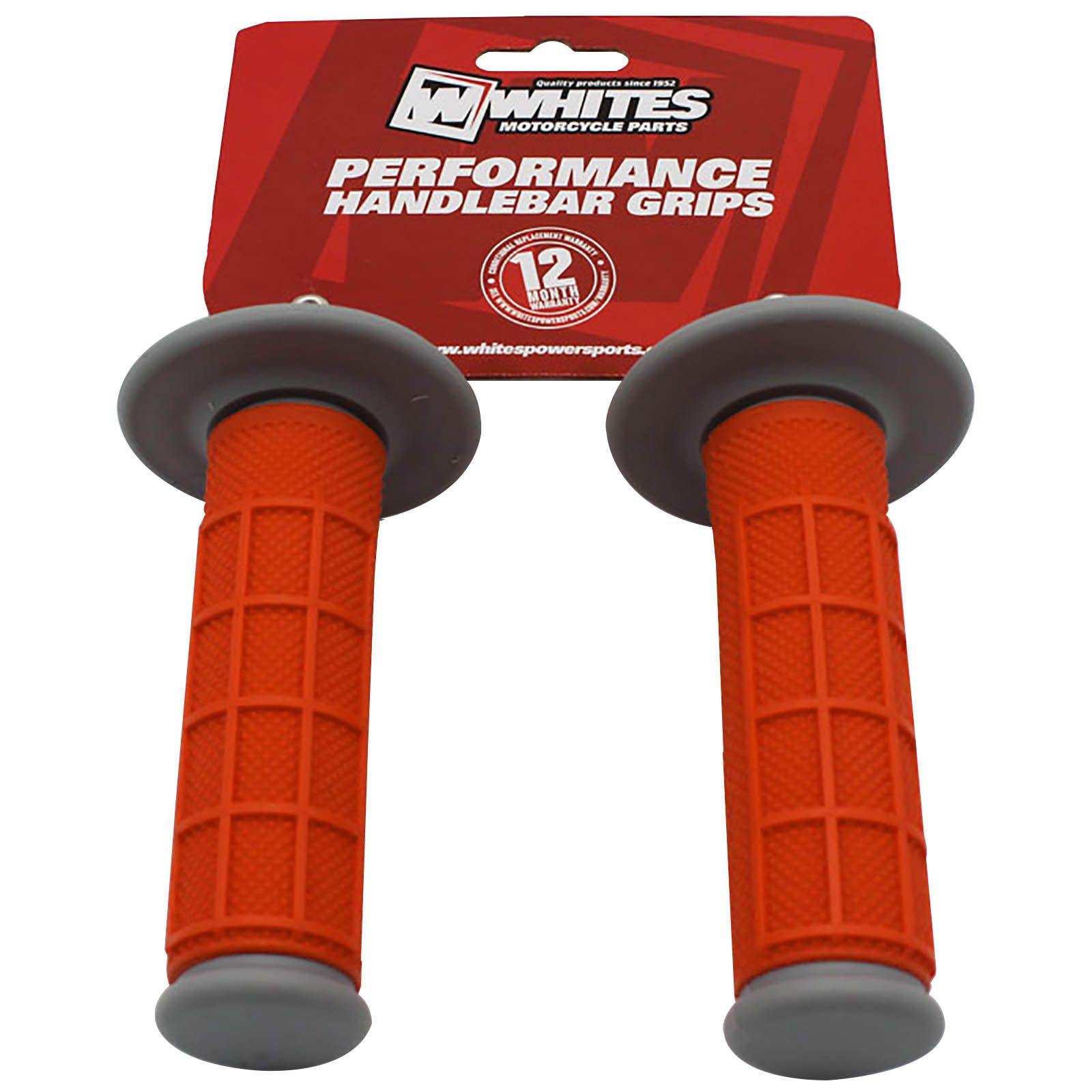 Whites MX Half Waffle Grip Grey/Orange - Image 1