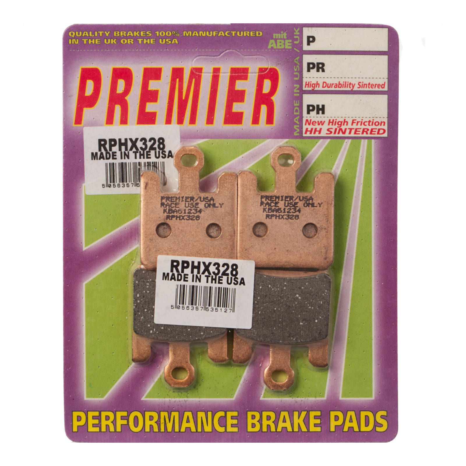 PREMIER BRAKE PADS RPHX328 RACING Sint Bronze/Tungsten/Moly - Image 1