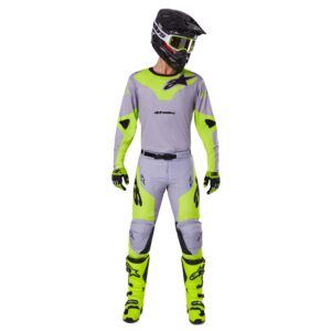 Alpinestars Racer Veil Motocross Jersey Grey/Yellow Fluoro - Image 3