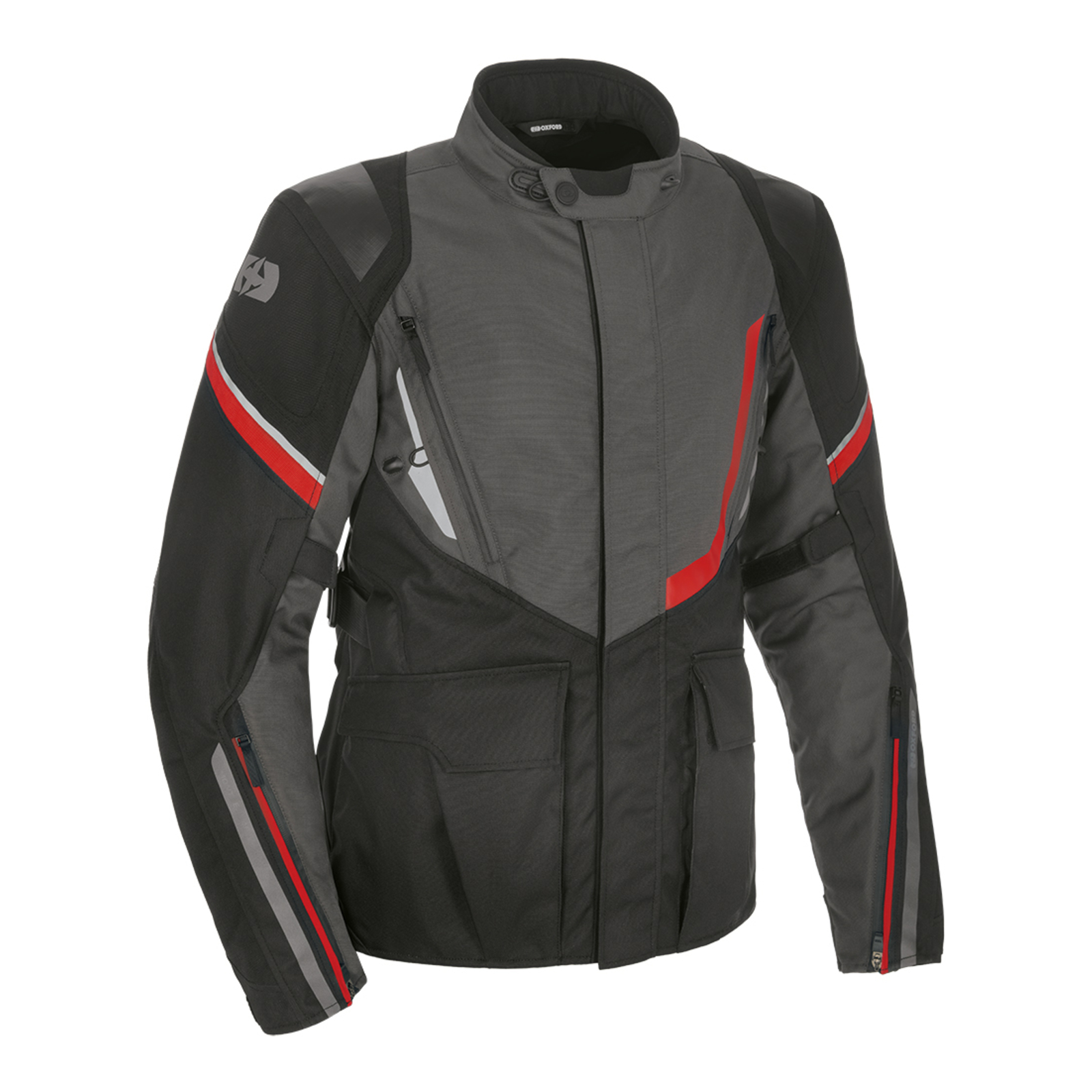Oxford Montreal 4.0 Dry2Dry Road Jacket – Black / Grey / Red - Image 1