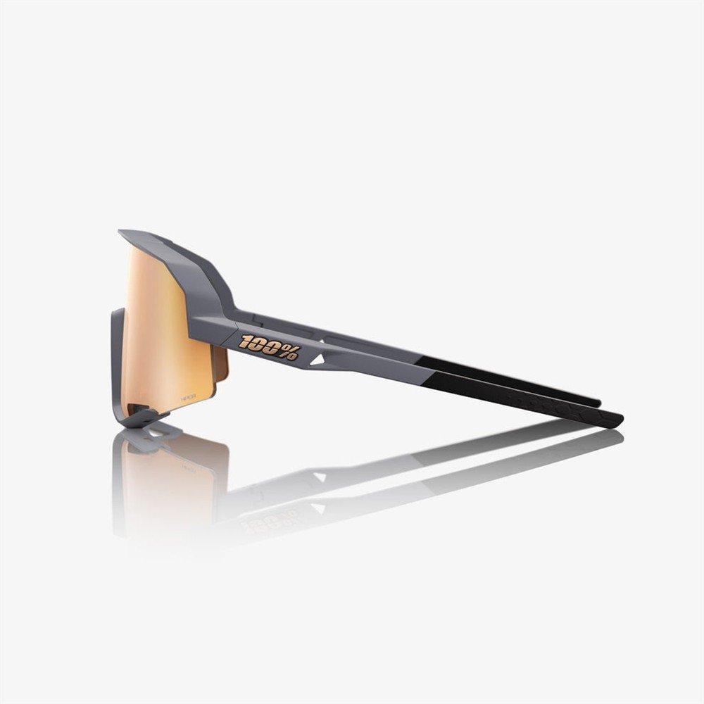 100% Slendale Soft Tact Grey Sunglasses HiPER Copper Mirror Lens