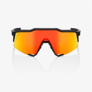 100% Speedcraft Soft Tact Black Sunglasses HiPER Red Mirror Lens - Image 2