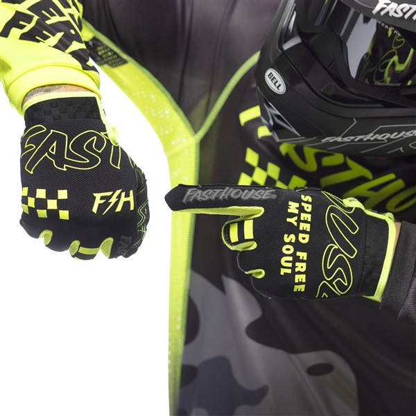 Fasthouse Speed Style Riot Motocross Gloves Black/High Viz