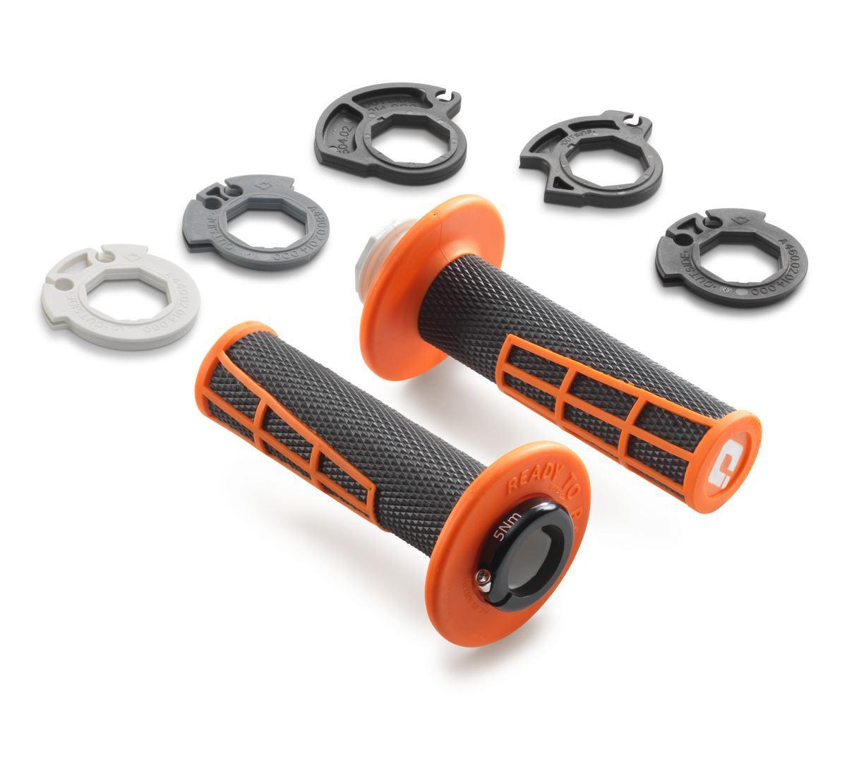 KTM Lock-On Grip Set - Closed End Orange - Image 1