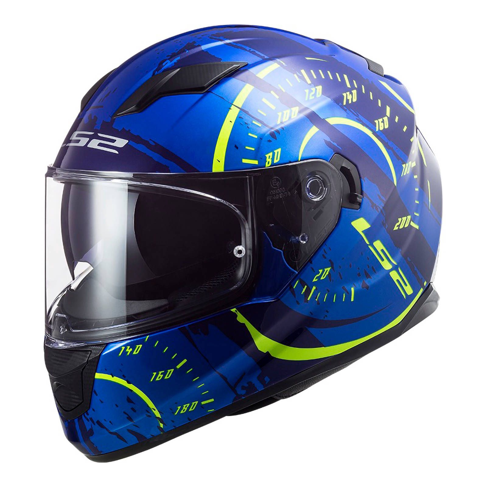 LS2 FF320 Stream EvoTacho Road Helmet Blue/Hi-Vis - Image 1