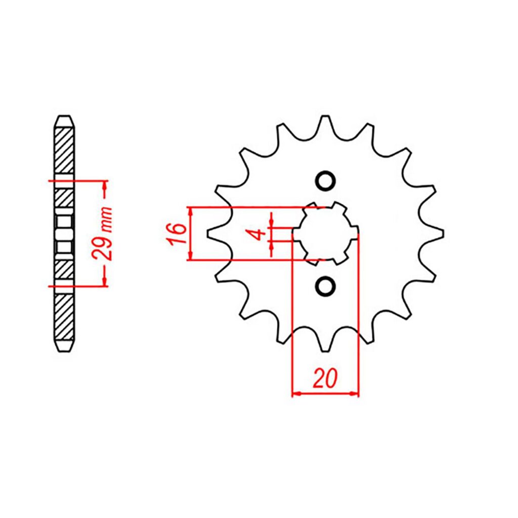 SPKT FRONT OE STEEL 425 15T #428