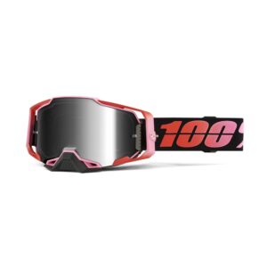 100% Armega Moto Goggle Guerlin - Mirror Silver Flash  Lens - Image 2