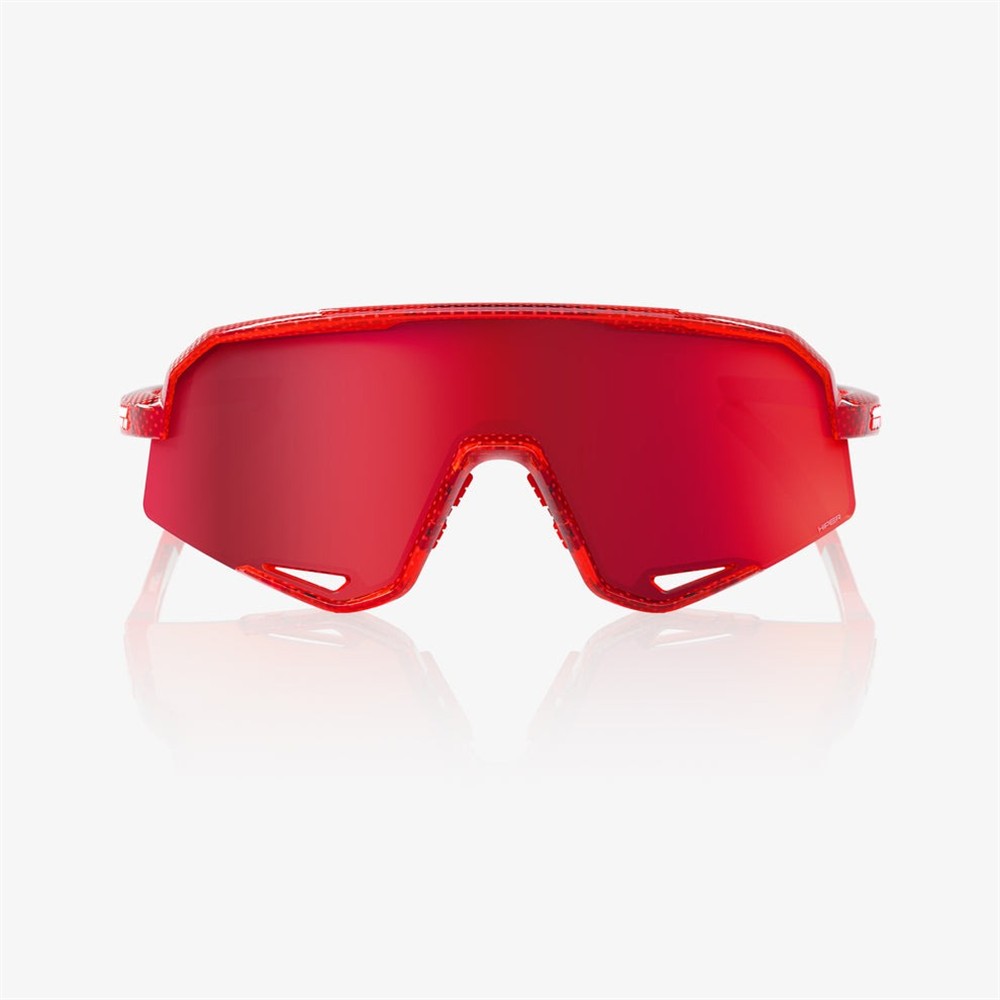 100% Slendale Campari Translucent Red Sunglasses HiPER Fire Red Mirror Lens