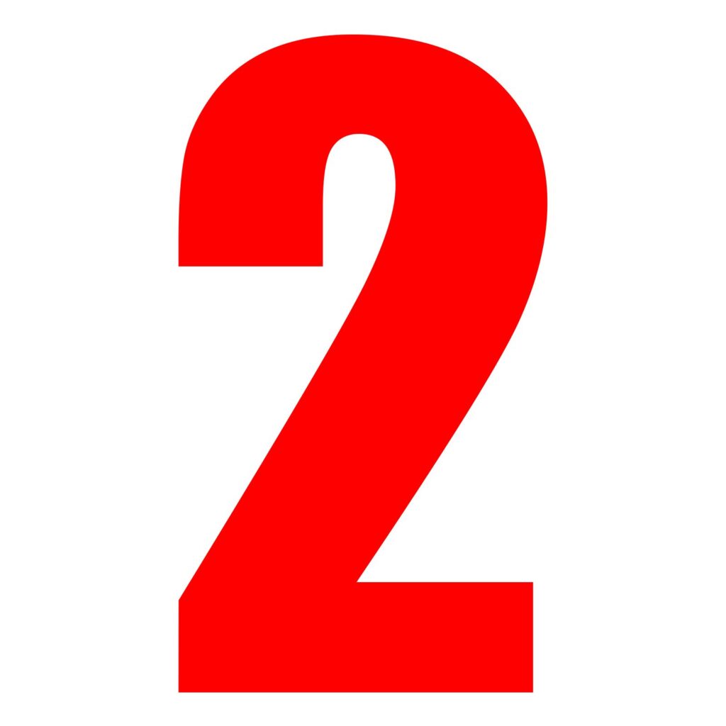 RACE NUMBER 6in VINYL #2 RED PKT of 10