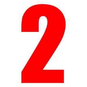 RACE NUMBER 6in VINYL #2 RED PKT of 10 - Image 1