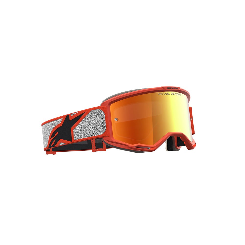 Alpinestars Vision 5 Rora Motocross Goggles SIlver/Orange Mirror Red Lens