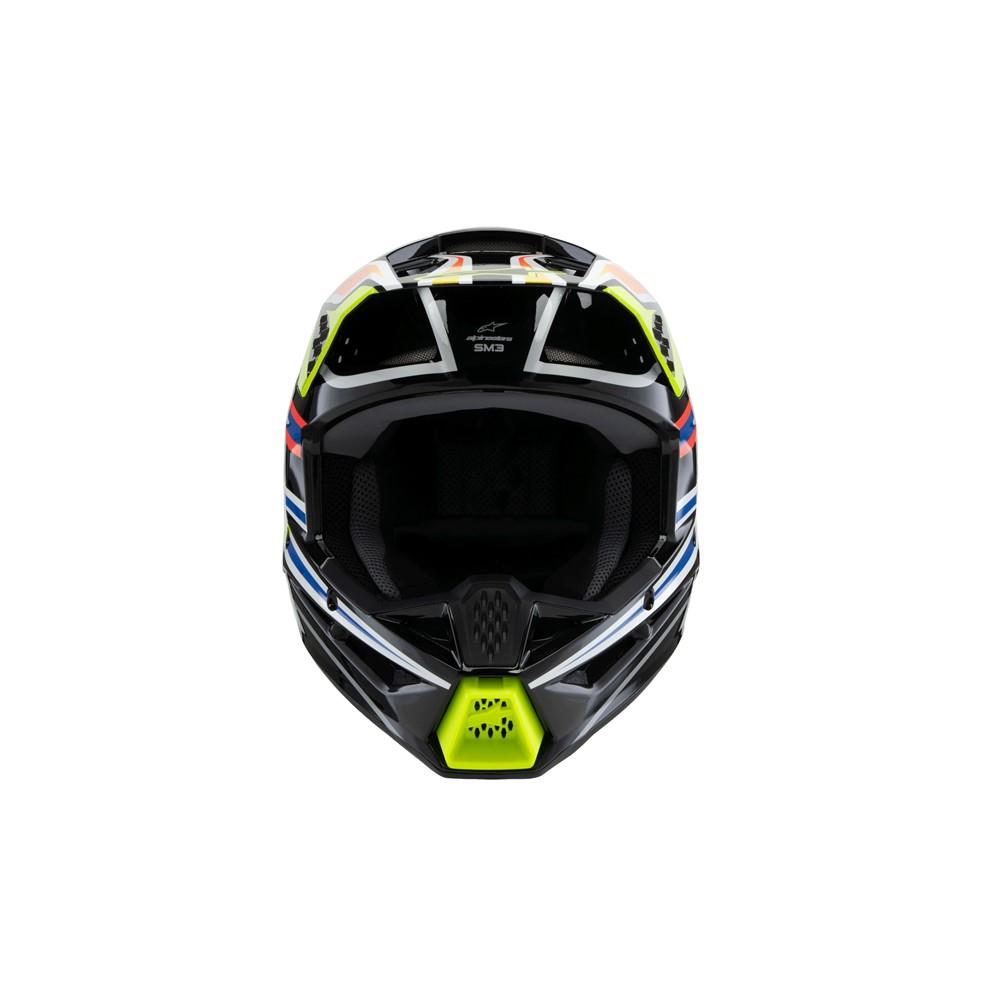 Alpinestars S-M3 Youth Motocross Helmet Wurx Black/Yellow Fluoro/Blue/Red Gloss