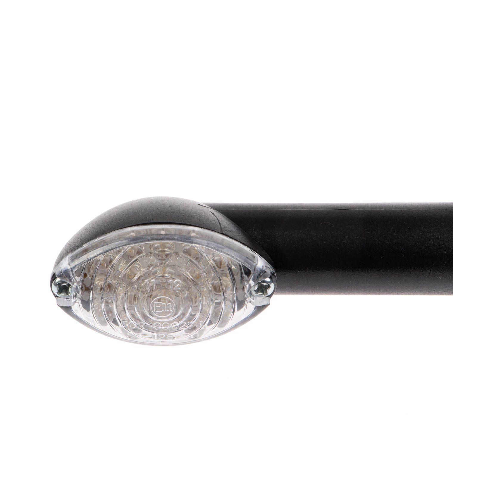 WHITES LED MINI-CATSEYE FLASHER BLACK LONG STEM - Image 1