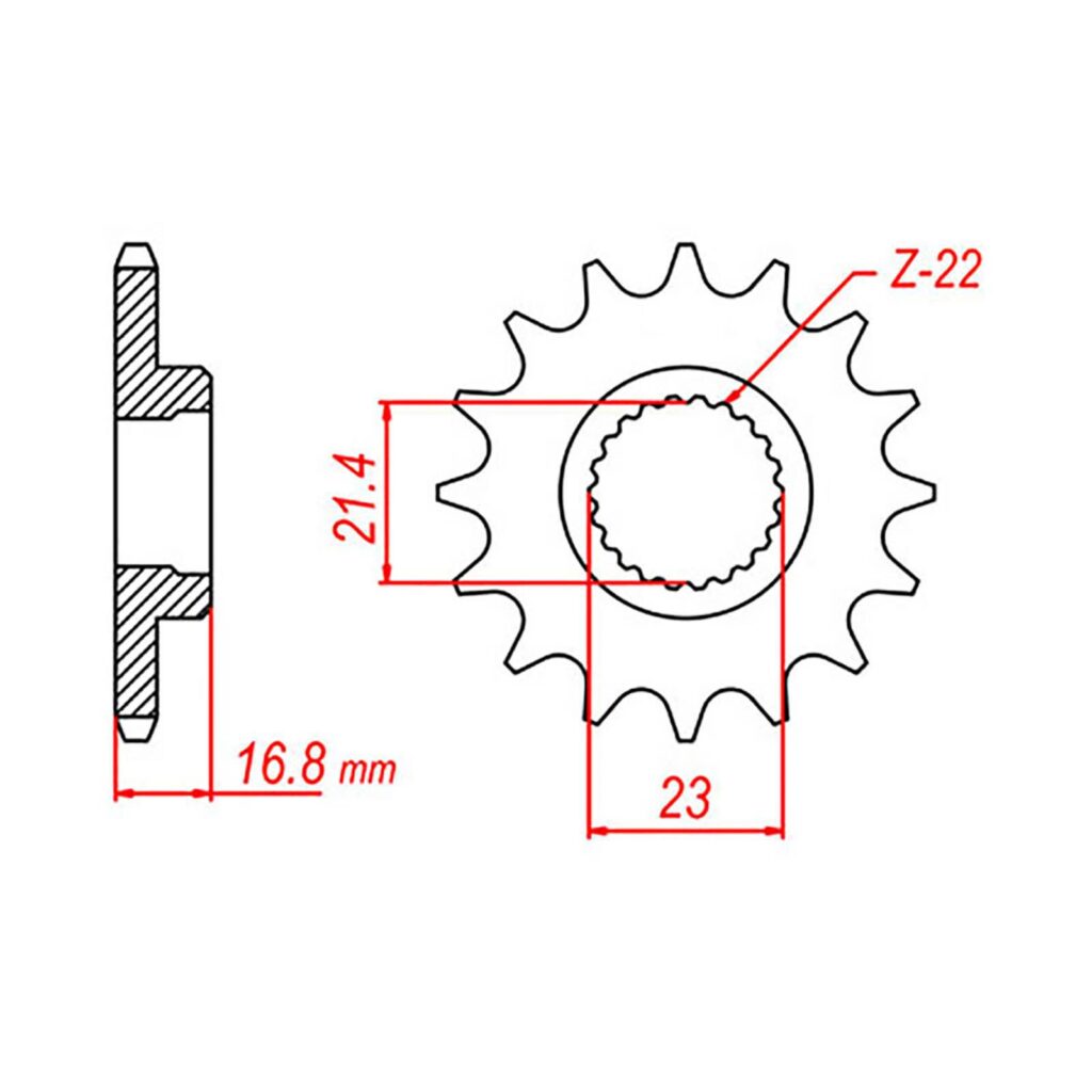 SPKT FRONT OE STEEL 582 16T #520